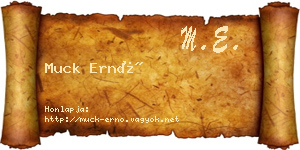 Muck Ernő névjegykártya